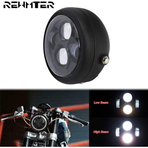 Universal Motorcycle 6.5'' LED Headlight Headlamp Head Light Cafe Racer Chopper For Honda For Yamaha For Harley Touring Softail
