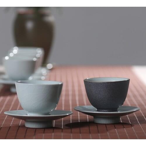 PINNY 70Ml Vintage Ceramic Tea Cup And Saucer Chinese Kung Fu Tea Sets Hand Made Cup Bowl Tea Accessories Tea Ceremony Cups