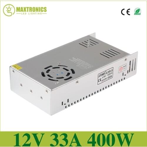 High Quality 10pcs 12V 33A DC 400W Universal Regulated Switching Power Supply 12V 33A 400W LED Driver Fedex / DHL Free shipping