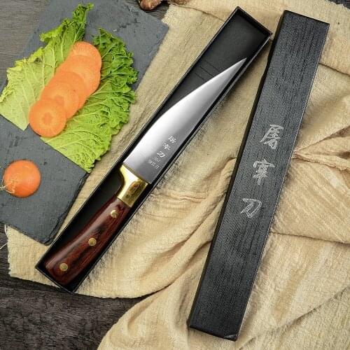 XYj Boning Filet Knife 5Cr15 Stainless Steel Vegetable Cleaver For Bone Meat Fish Cutting Ergonomic Wooden Handle With Gift Box