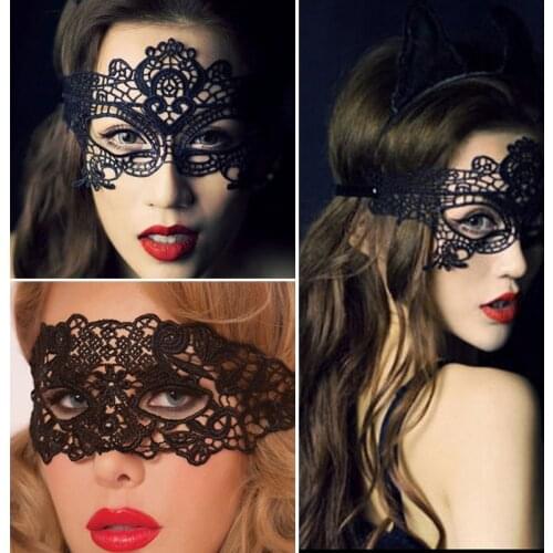 Cosplay Party Sexy Costumes Lingerie for Women Ladies Hollow Out Lace Party Nightclub Eye Mask Lace Mask Female Erotic Lingerie