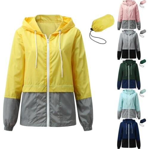 Camping Rain Jacket New Womens Lightweight Raincoat Waterproof Jacket Hooded Outdoor Hiking Jacket Windbreaker With Pocket