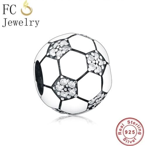 FC Jewelry Fit Original Brand Charm Bracelet 925 Silver Square Made Ball Mix Cubic Zircon Bead For Women Berloque Summer 2020