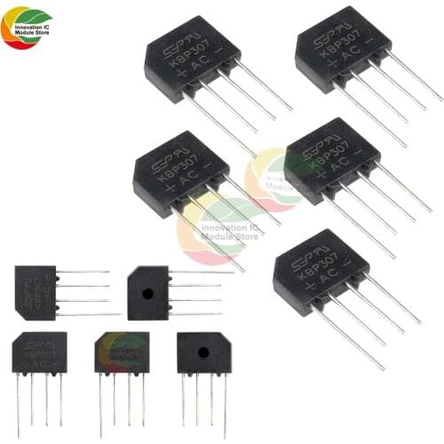 Ziqqucu 10 PCS/Lot IC Chips KBP307 SIP-4 3A 1000V Bridge Rectifier Diode Original Integrated Circuit