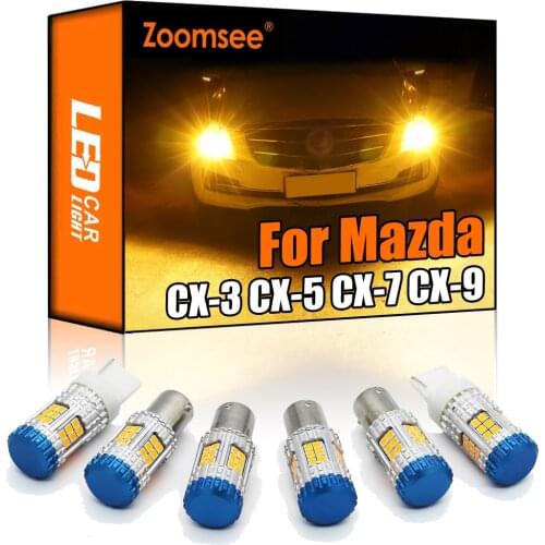 Zoomsee Canbus For Mazda CX-3 CX-5 CX-7 CX-9 CX3 CX5 CX7 CX9 No Hyper Flash Error Vehicle LED Turn Signal Light Indicator Bulb