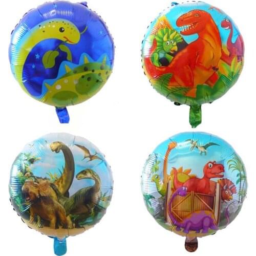 10pcs/lot 18inch dinosaur helium foil round balloon 12inch dinosaur latex balloon for baby birthday party decoration