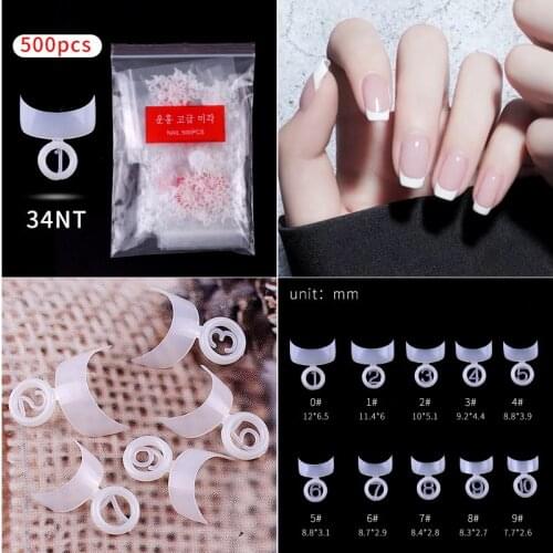 500pcs/Bag Fake Nails Half Cover Ballerina Nail Tips French Coffin Nails Clear/Natural Flat Shape DIY Nails False Manicure tools