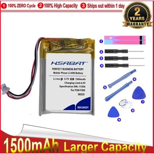 HSABAT 0 Cycle 1500mAh 582535 SP5 Battery for dvr navigation video recorder DVR cubex v50 hp f550g Replacement Accumulator