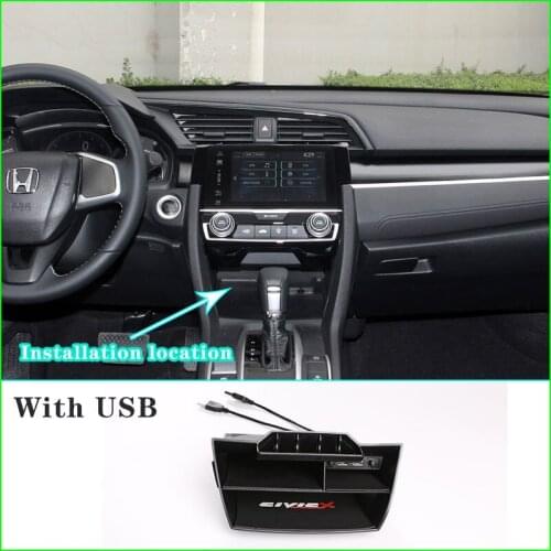 Car Organizer Seat Gap Box Leather Car Seat Gap Organizer 2 USB Auto Crevice Storage Case for Stowing Tidying For Honda Civic