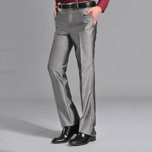 2020 Hot Sales Men Silver Suit Trousers Shiny Casual Straight Trousers Cas Men Size 29-37 Slim Trousers Wedding Suit Pants L39