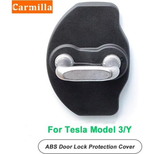 Carmilla ABS Car Door Lock Cover for Tesla Model 3 Model3 2016 2017 2018 2019 2020 2021 Door Stopper Cover Protection Cap