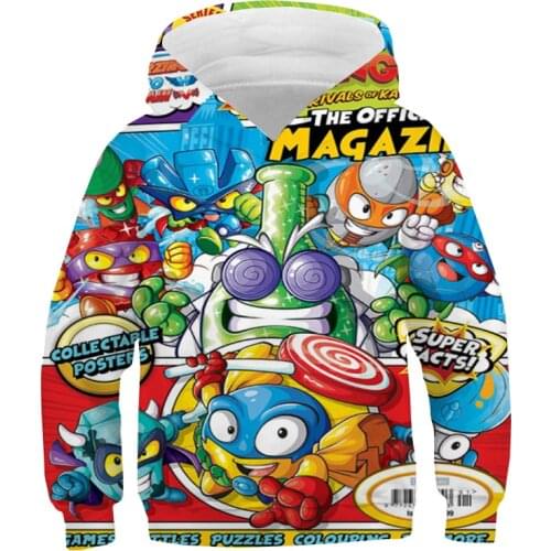 Kids Super Zings Hoodie Boys Girls Cartoon 3D Printed Pullovers Children Superzings Sweatshirt Harajuku Streetwear Spring Winter