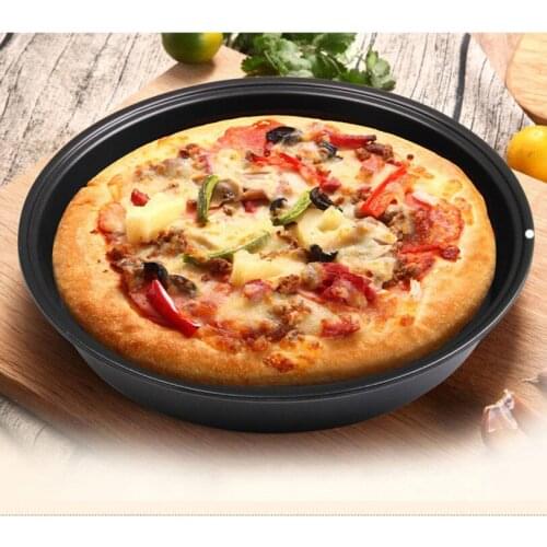 8 Inch Pizza Pan Round Pizza Plate Non-Stick Bakeware Carbon Steel Deep Dish Tray Mold Baking Tools DIY Kitchen Baking Mould Pan