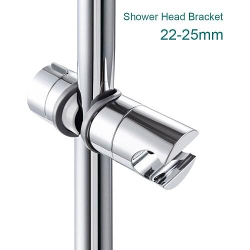 22-25mm Chrome Shower Rail Head Slider Holder Adjustable Clamp Holders Bracket Bathroom Household Supplies