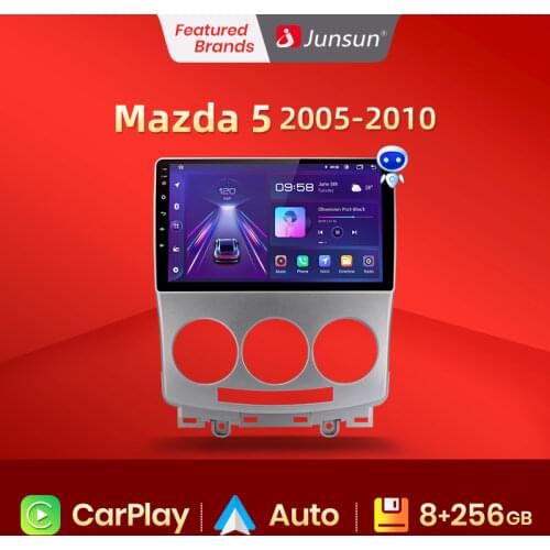 Junsun 4+64GB Android 10.0 For Mazda 5 2005-2010 Car Radio Multimedia Video Player Navigation GPS 2 din Free Android Auto