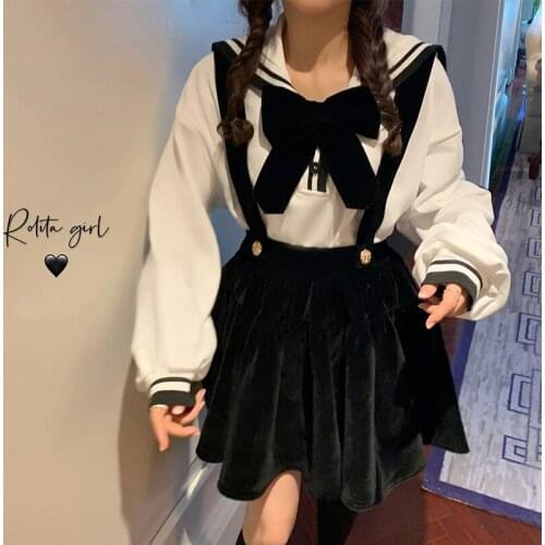 College style jk suit womens spring and winter velvet pleated dress 2020 new tops two-piece suits female college style