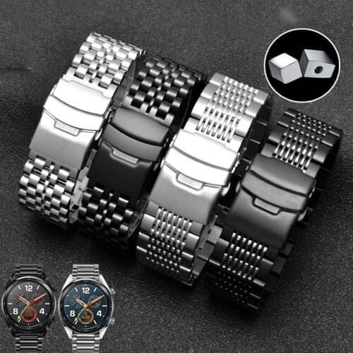 20mm 22mm Metal Watch Band Strap For Samsung Galaxy 3 Watch 42 46mm S3 Active2 Classic Huawei watch GT2 /watch 2pro