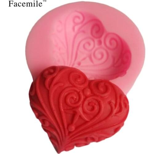 3D cute heart love leaf shape silicone fondant cake molds soap chocolate mould for the kitchen baking clay mould 50-126