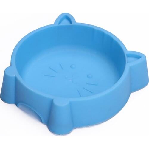 Pet Bowl Plastic Cat Face Shape Anti-Skid Bowl Creative Portable Cat Face Multipurpose Cat Bowl Dog Bowl Pet Feeding Supplies