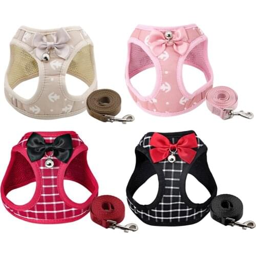 Fashion Pattern Cat Harness And Leash Set Breathable Adjustable Pet Vest Harness for Small Dogs Cats Walking Harnesses Leads