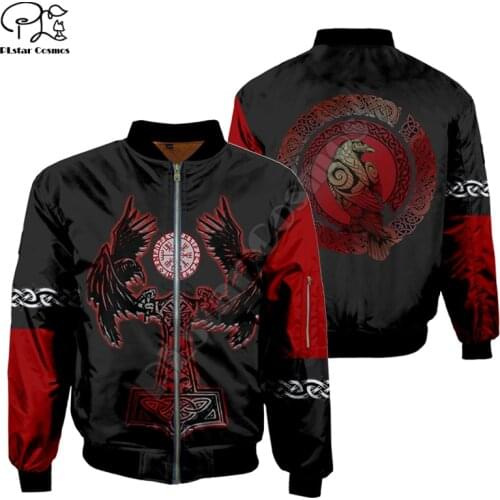 Viking Tattoo 3D Mens bomber jackets Hoodie Men Women New Fashion Zipper Hooded Long Sleeve Pullover style-2