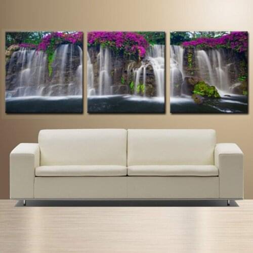 Waterfalls/Landscape 3 piece wall art diamond painting kits,full square diamond embroidery mosaic Picture Of Rhinestone decor