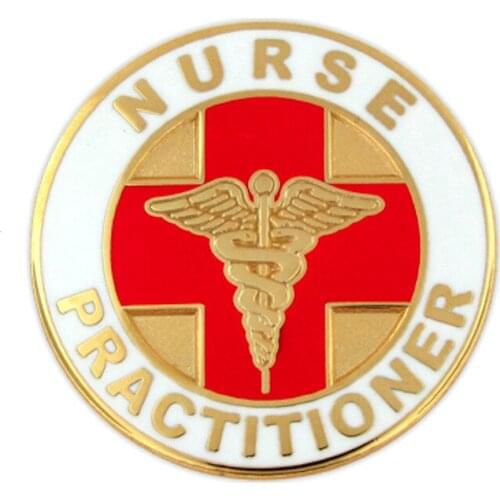 Custom New NURSE PRACTITIONER Gold Plated Jewelry Emblem Hard Enamel Can be Customized with Your Logo