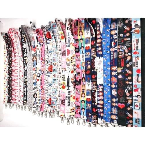 New 1 pcs cartoon Doctors nurse Neck Strap Lanyards Badge Holder Rope Pendant Key Chain Accessorie