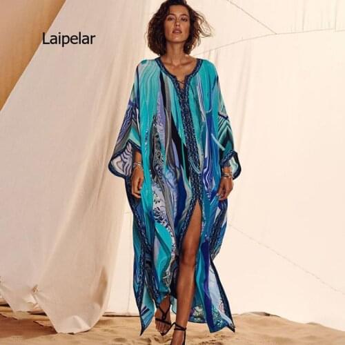 2021 New Beach Blouse Flower Pattern Printed Robe Fashion Ethnic Style Sexy Loose Sunscreen Shirt Bikini Cover Up