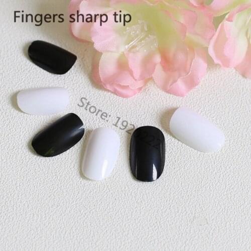 New 48pcs Adorable fashion candy oval decorative fake nails long round section mixing H26-3