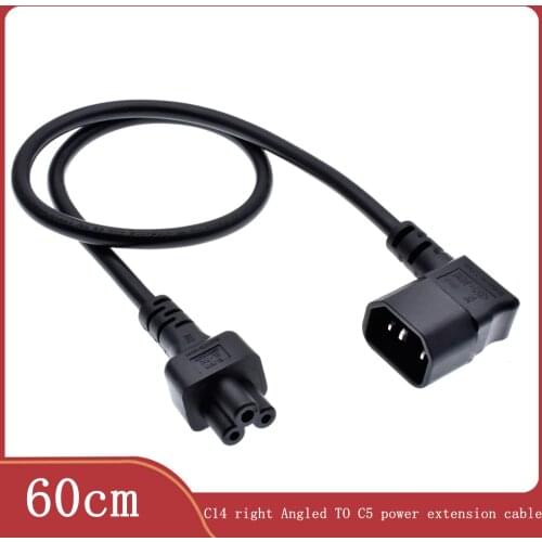 0.6M C5 TO C14 Angled right transfer extension power cable male to female UPS PDU chassis interface server power cord