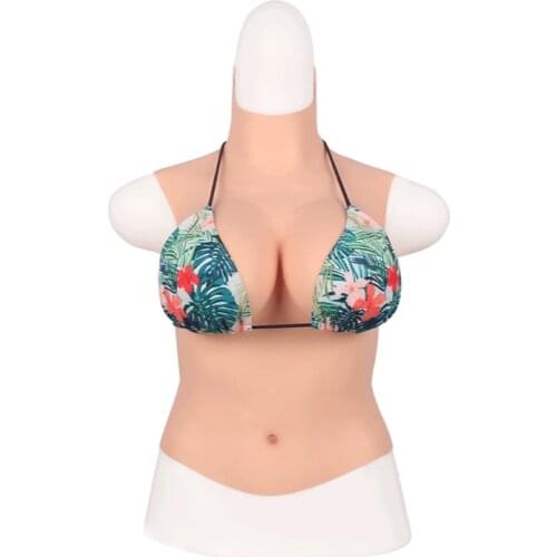 Realistic Silicone Prosthetic Breast Forming Soft G-cup High-elastic Breast for Crossdressing Queen of High-Collar Vests