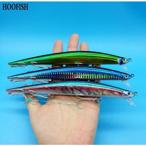 HOOFISH 3pcs/Lot Fishing Floating Minnow Lure 30g/175mm 6colors Big Sea Artificial Jerkbait Hard Wobblers Swimming Bait