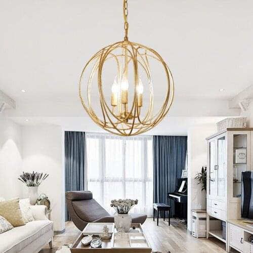 American style rural creative fashiongolden Iron Pendant Lights bedroom living room dining hall art entrance lamp LU628 ZL452
