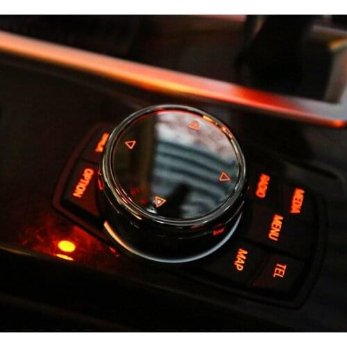 Black Car Multimedia Knob Covers Stickers IDrive Replacement for BMW E46 E39 E60 E90 F30 E36 F10 X5 E53 F20 E34 Car Styling 3D