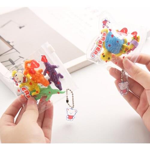 Cartoon Dinosaur Altman Crocodile Shape Eraser Vegetable Pencil Erasers for Wiping Student Stationery School Office Supplies