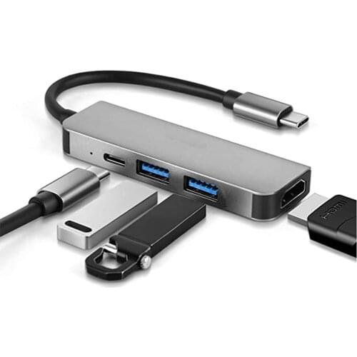 USB C Hub to HDMI-compatible Rj45 100M Adapter OTG Thunderbolt 3 Dock Type C Hub with PD TF SD for Macbook Pro/Air M1