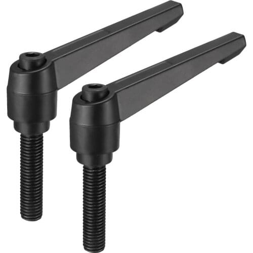 Uxcell 2Pack Adjustable Clamping Lever Handlesets M6 M8 M10 M12 Thread Ratchet Male Threaded Stud