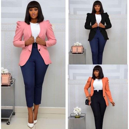 VITIANA Women Office Blazers Autumn 2021 Female Long Sleeve Single Button Black Blazer Femme Casual OL Coat Lady