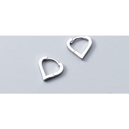 WTLTC 925 Sterling Sliver Heart Huggie Earrings for Women Dainty Small Tiny Hug Earrings Minimalist Helix Cartilage Earrings
