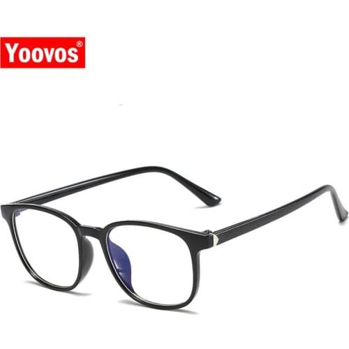 Yoovos 2021 Glasses Women Vintage Glasses FrameWomen Transparent Brand Design Eyeglasses Frame Plastic Anti-Blue Light Okulary