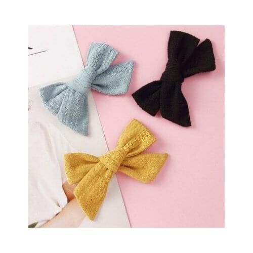 1pcs Kids Girls Hair Clips Hand Tie Cotton Linen Girls Hairpins One Size Bow Knots Hair Barrettes Toddler Baby Hair Accessories