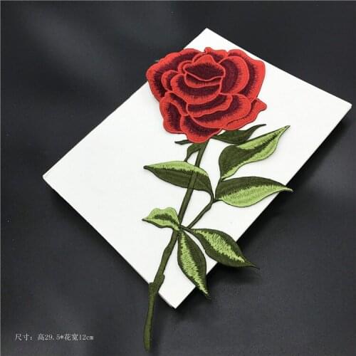 20pcs Rose Embroidered Iron On Patches For Clothing Diy Stripes Clothes Patchwork Sticker Custom Flowers Applique Parch Bordado