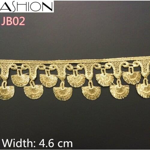 3 yards LP-JB02 Width 46mm gold Lace Fabric,DIY Garment Accessories,Sewing Edge Trim Wedding Lace,Lace Material