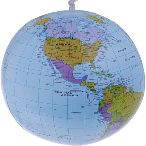40 cm Inflatable World Globe Teach Education Geography Toy PVC Map Balloon Beach Ball Kids Toys Inflatable Globe Toy