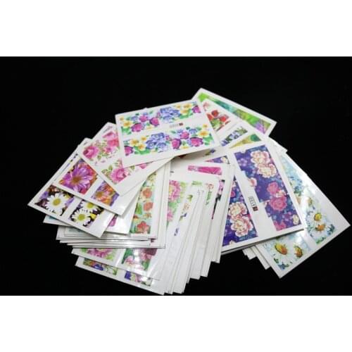 50 PCS Floral nail decal wrap nail art sticker Nail Art Water Decals Transfers Stickers Spring Summer Flowers Floral (3039)