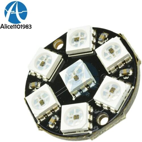 7 Bits LEDs Full color RGB Module WS2812 5050 RGB LED Ring Lamp Light with Integrated Drivers