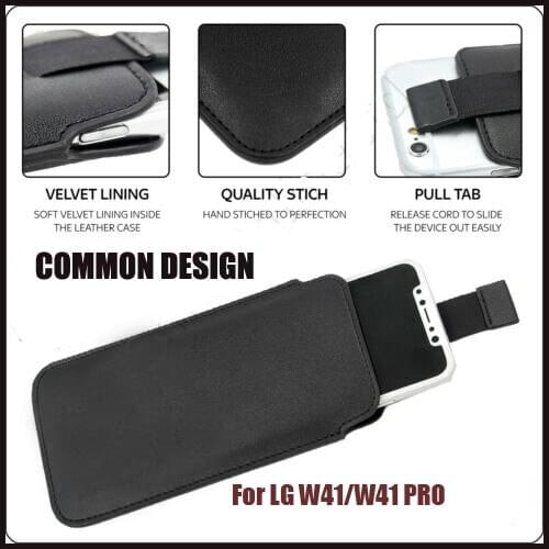 Casteel PU Leather Case For LG W41 PRO Pull Tab Sleeve Pouch Cover Case