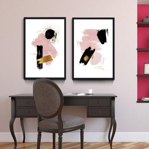 Black Pink Graffiti Line Poster Abstract Print Canvas Painting Brush Minimalist Wall Art Picture Living Room Interior Home Decor