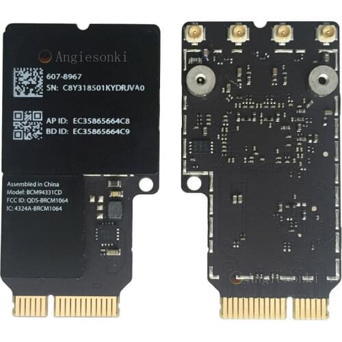 Dual Band Broadcom BCM94331CD 802.11a/b/g WiFi Card + Bluetooth 4.0 for Ap.ple A1418 A1419 Mac.Book Laptop